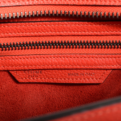 Celine Drummed Leather Micro Luggage Vermillion 6 of 9