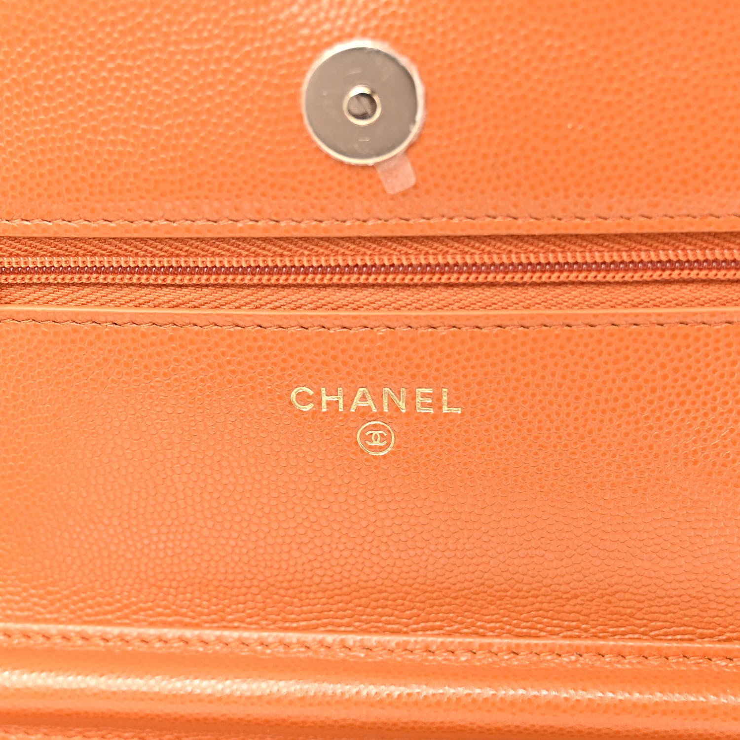 Chanel Caviar Quilted Wallet on Chain WOC Light Brown 6 of 11