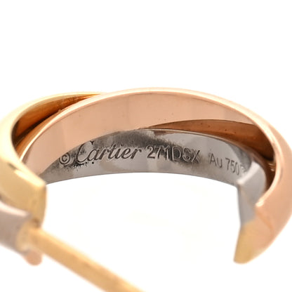 Cartier 18K Pink Yellow White Gold Small Trinity Hoop Earrings 4 of 5