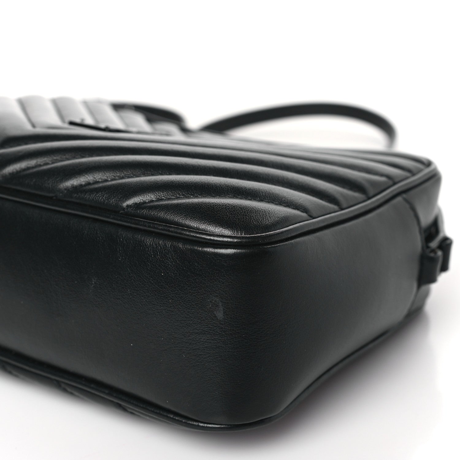 Saint Laurent Calfskin Matelasse Monogram Monochrome Lou Camera Bag Black 9 of 9
