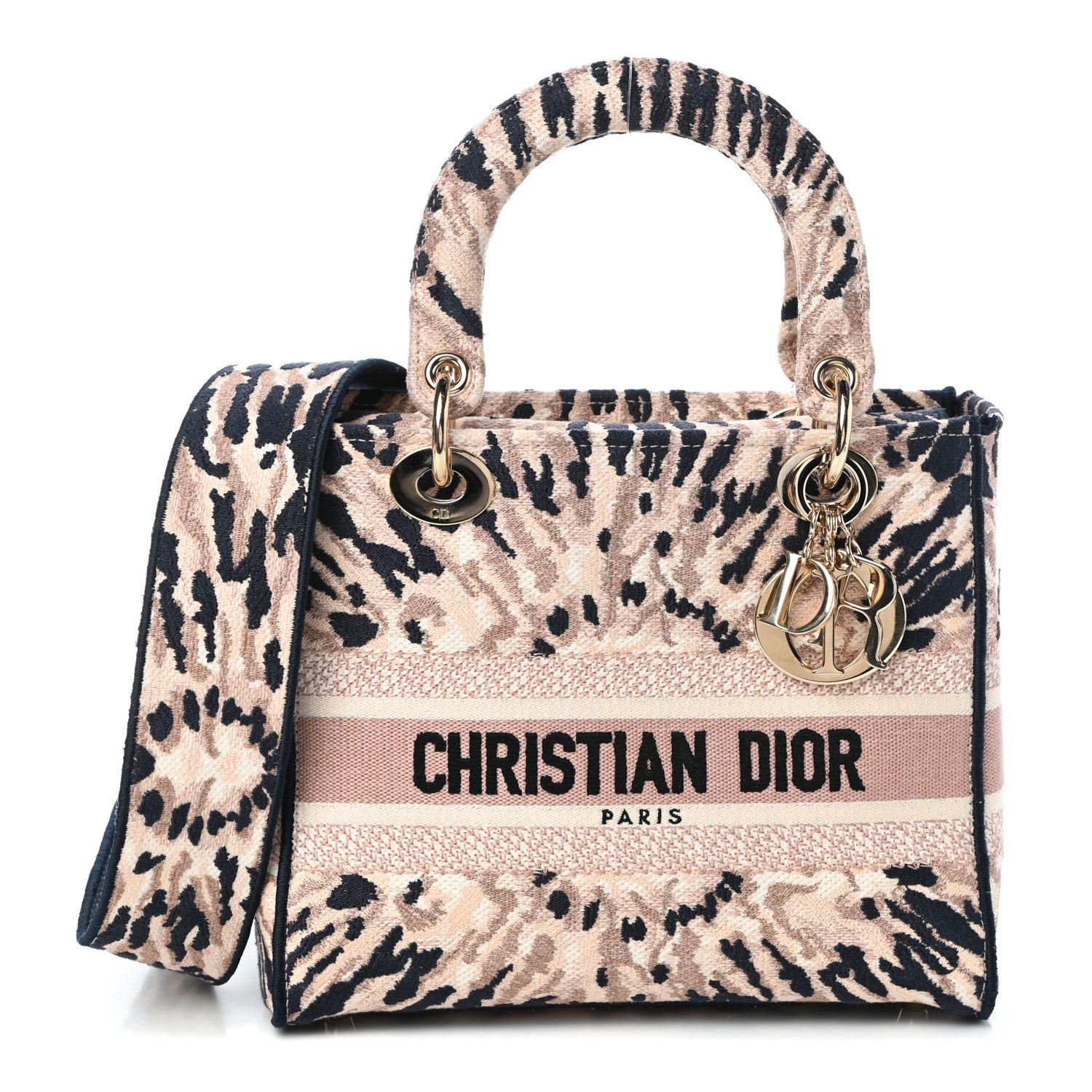 Christian Dior Canvas Embroidered Medium Tie And Dior Lady D-Light 1 of 9