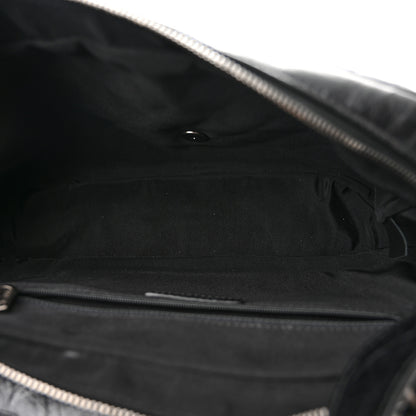 Chanel Crumpled Calfskin Quilted Medium Casual Rock Flap Black 5 of 10