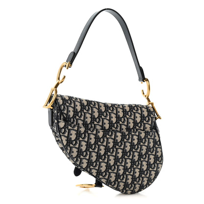 Christian Dior Oblique Saddle Bag Blue 3 of 10