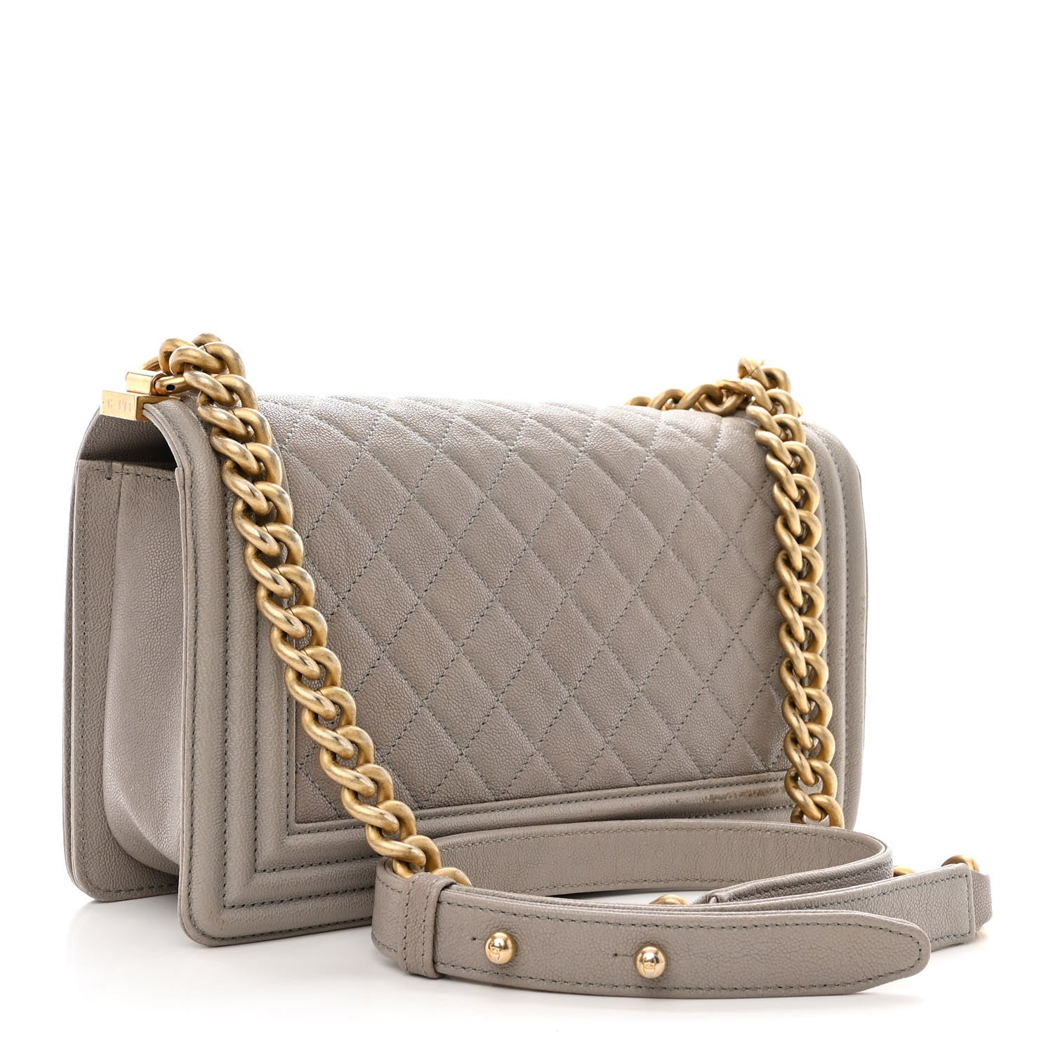 Chanel Caviar Quilted Medium Boy Flap Grey 3 of 11