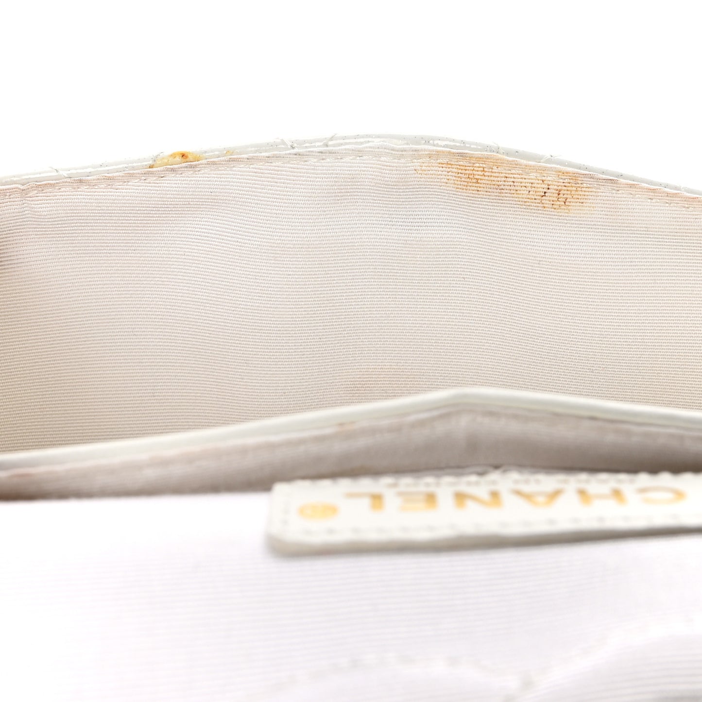 Patent Quilted Evening Star Medium Double Flap White