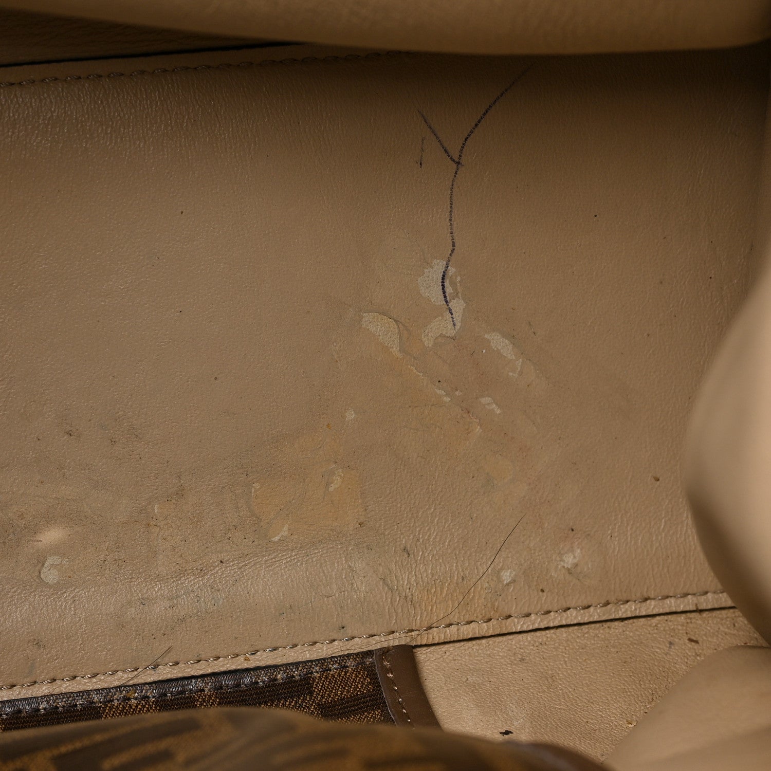 Fendi Vitello Seta Glazed Fabric FF 1974 Large Peekaboo X-Lite Maya Mogano Panna 8 of 9