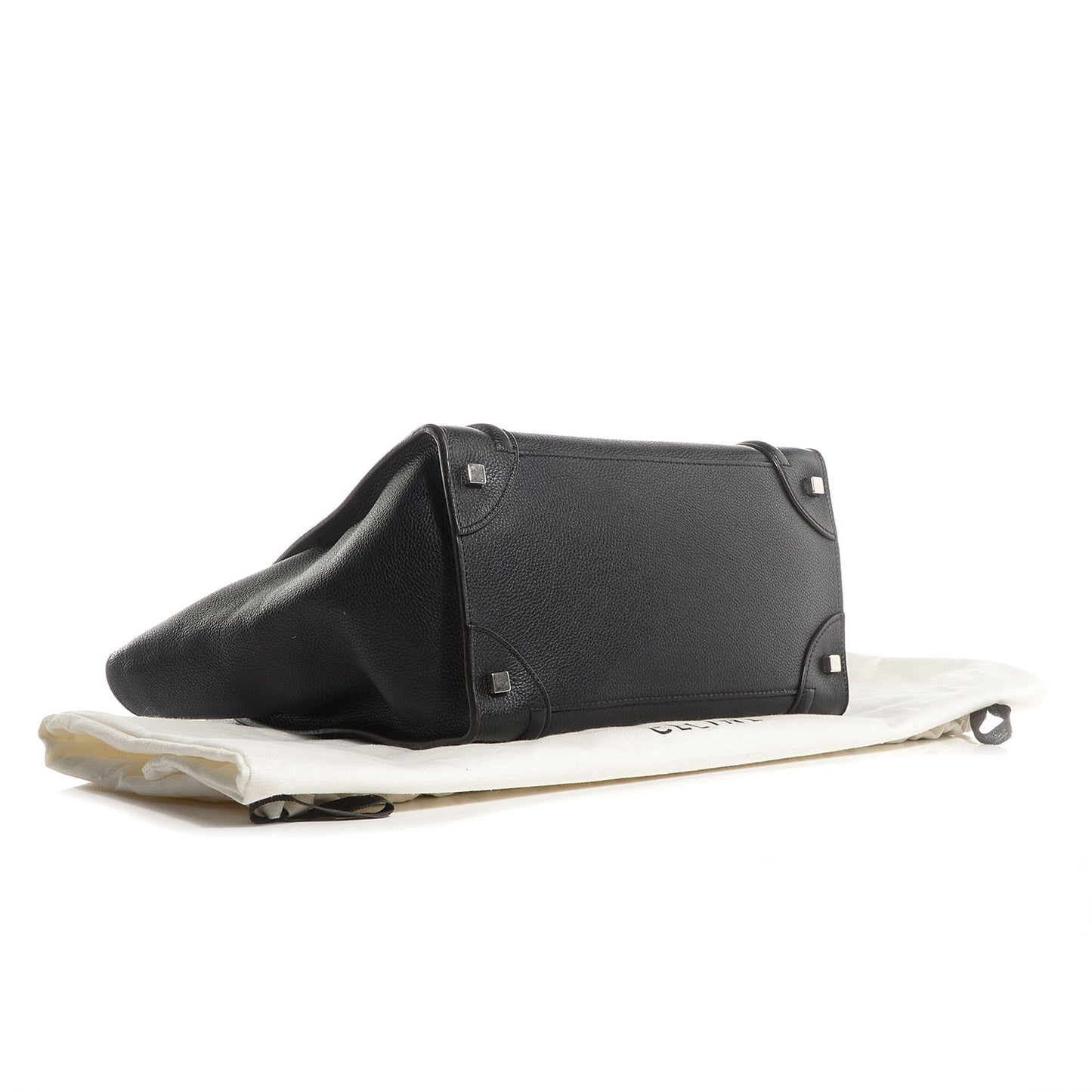 Drummed Calfskin Mini Luggage Black