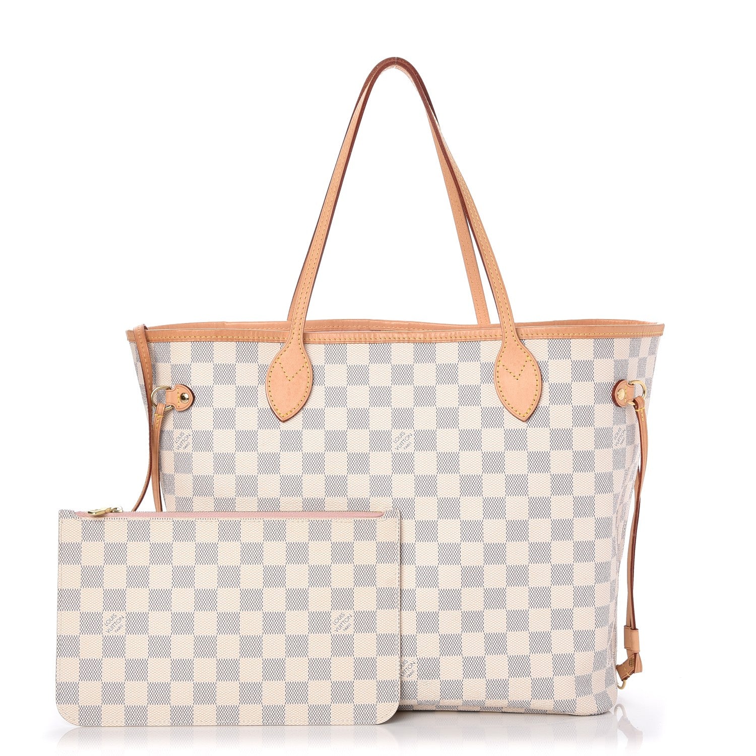 Louis Vuitton Damier Azur Neo Neverfull MM Rose Ballerine 1 of 10