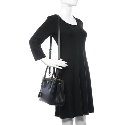 Prada Saffiano Small Galleria Double Zip Tote Black 2 of 8
