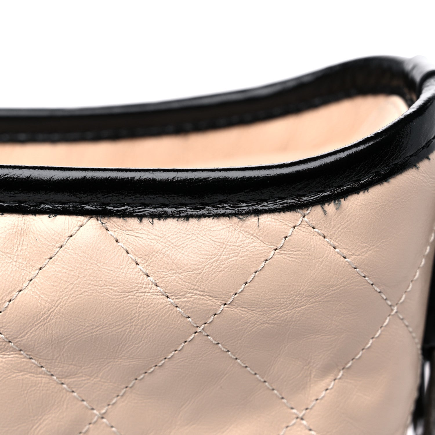 Chanel Aged Calfskin Quilted Small Gabrielle Hobo Beige Black 10 of 12