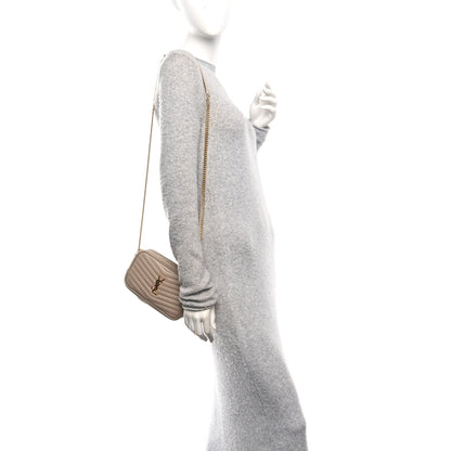 Saint Laurent Grain De Poudre Matelasse Monogram Mini Lou Camera Bag Dark Beige 2 of 10