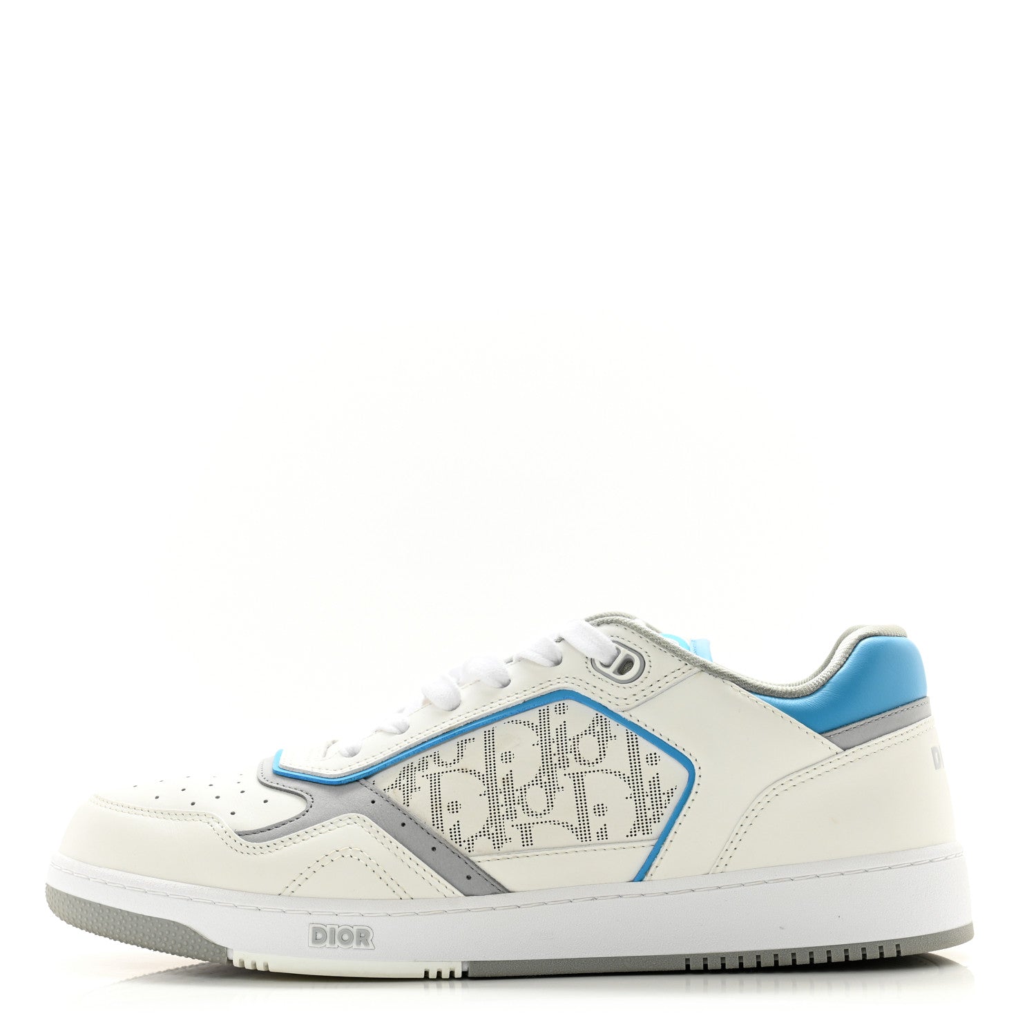Christian Dior Smooth Calfskin Oblique Galaxy Perforated Mens B27 Low Top Sneakers 44 Beige Blue 1 of 11