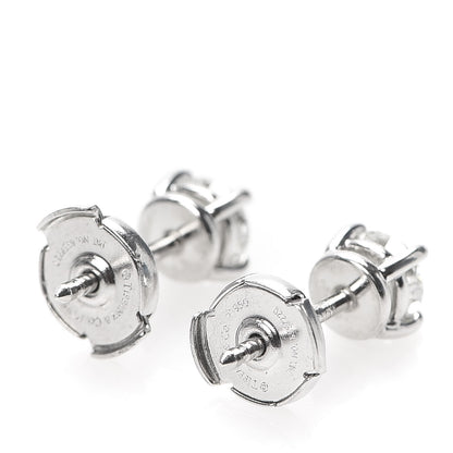 Tiffany Platinum Diamond 1.10ctw Round Solitaire Earrings 3 of 6