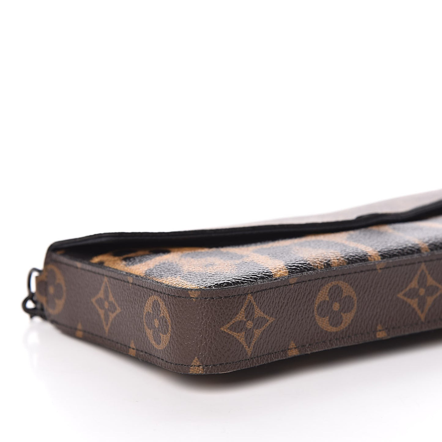 Monogram Animal Print Pochette Felicie Chain Wallet