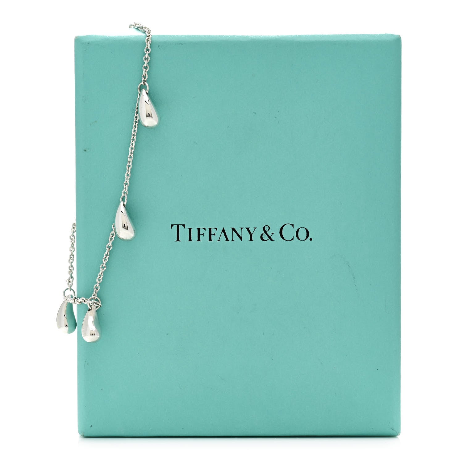 Tiffany Sterling Silver Elsa Peretti Five Station Teardrop Bracelet 5 of 5