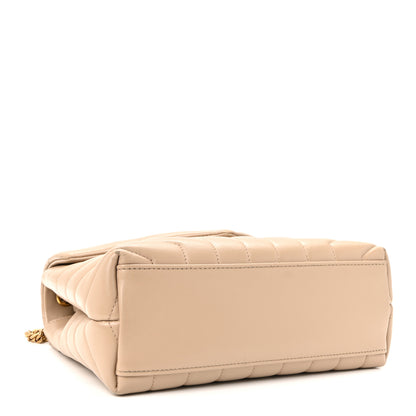 Saint Laurent Calfskin Y Quilted Monogram Small Loulou Chain Satchel Dark Beige 4 of 9