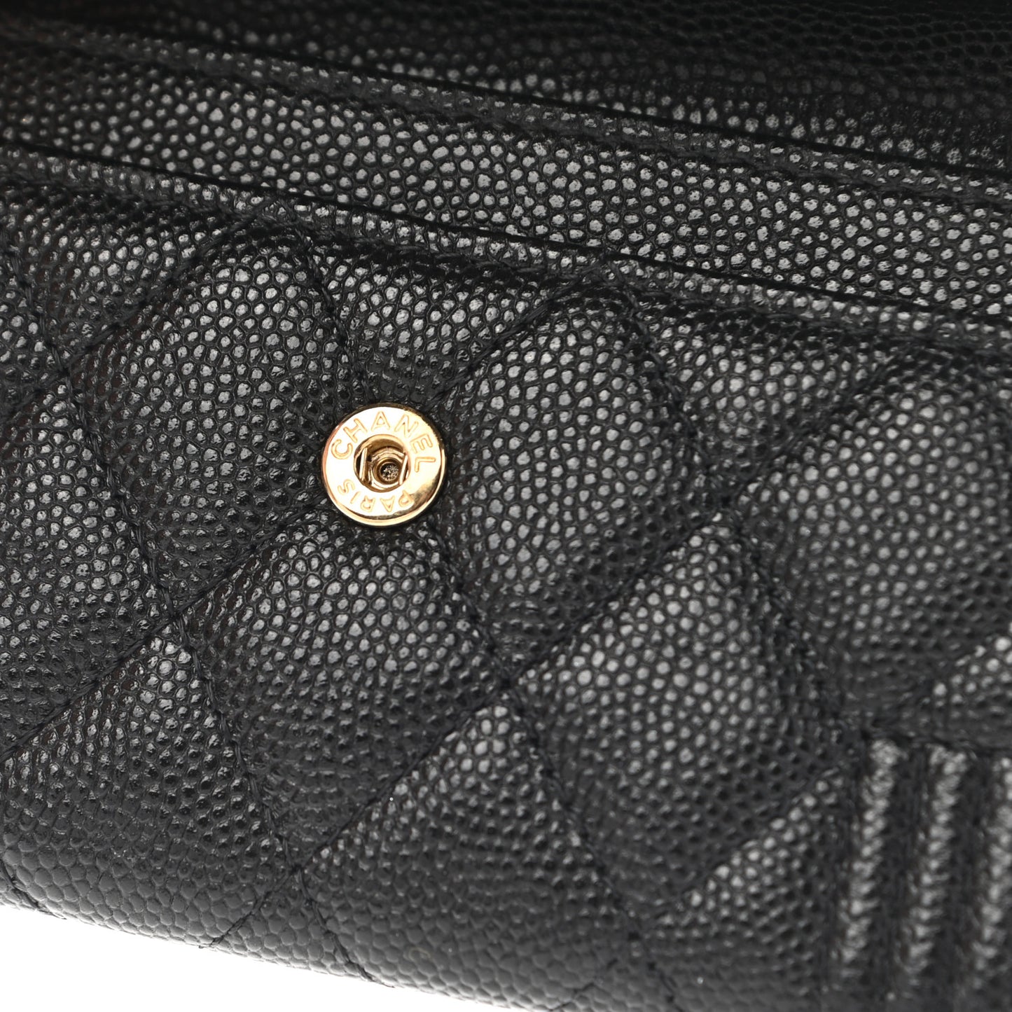 Caviar Quilted Boy Flap Card Holder Black