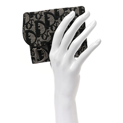 Christian Dior Monogram Compact Saddle Wallet Black 2 of 8