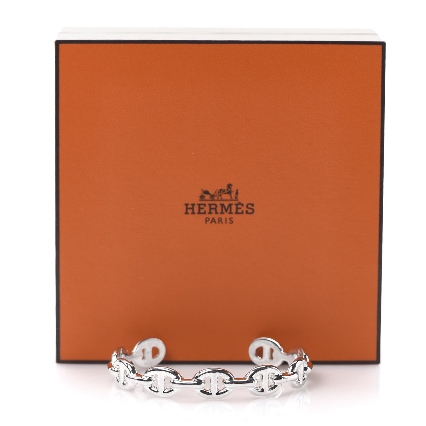 Sterling Silver MM Chaine d'Ancre Enchainee Cuff Bracelet ST