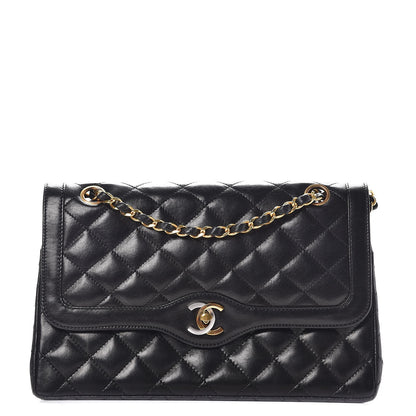 Chanel Lambskin Quilted Medium Double Flap Black 1 of 8
