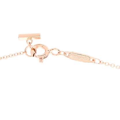 Tiffany 18K Rose Gold Diamond .03ctw Small T Smile Pendant Necklace 4 of 6