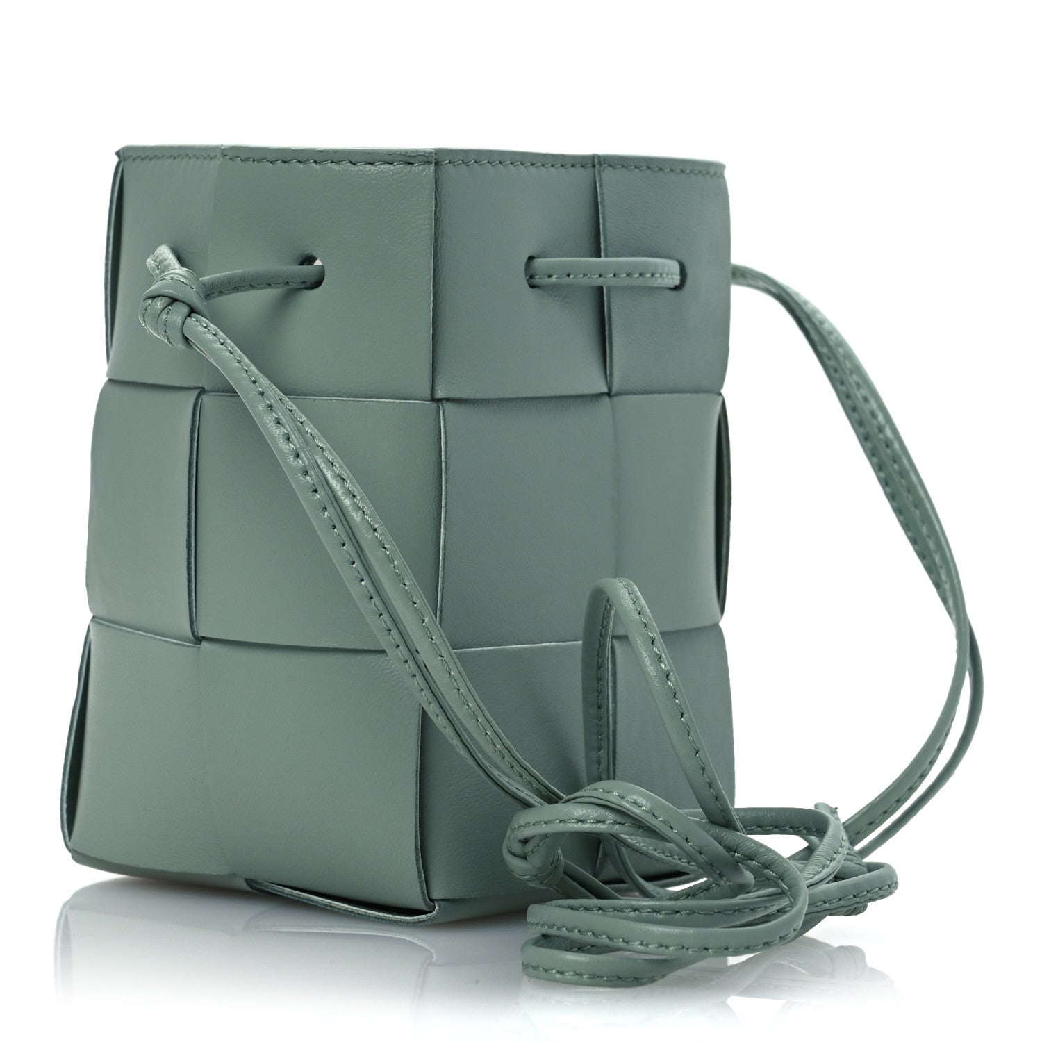 Bottega Veneta Nappa Maxi Intrecciato Mini Cassette Bucket Bag New Sauge 3 of 9