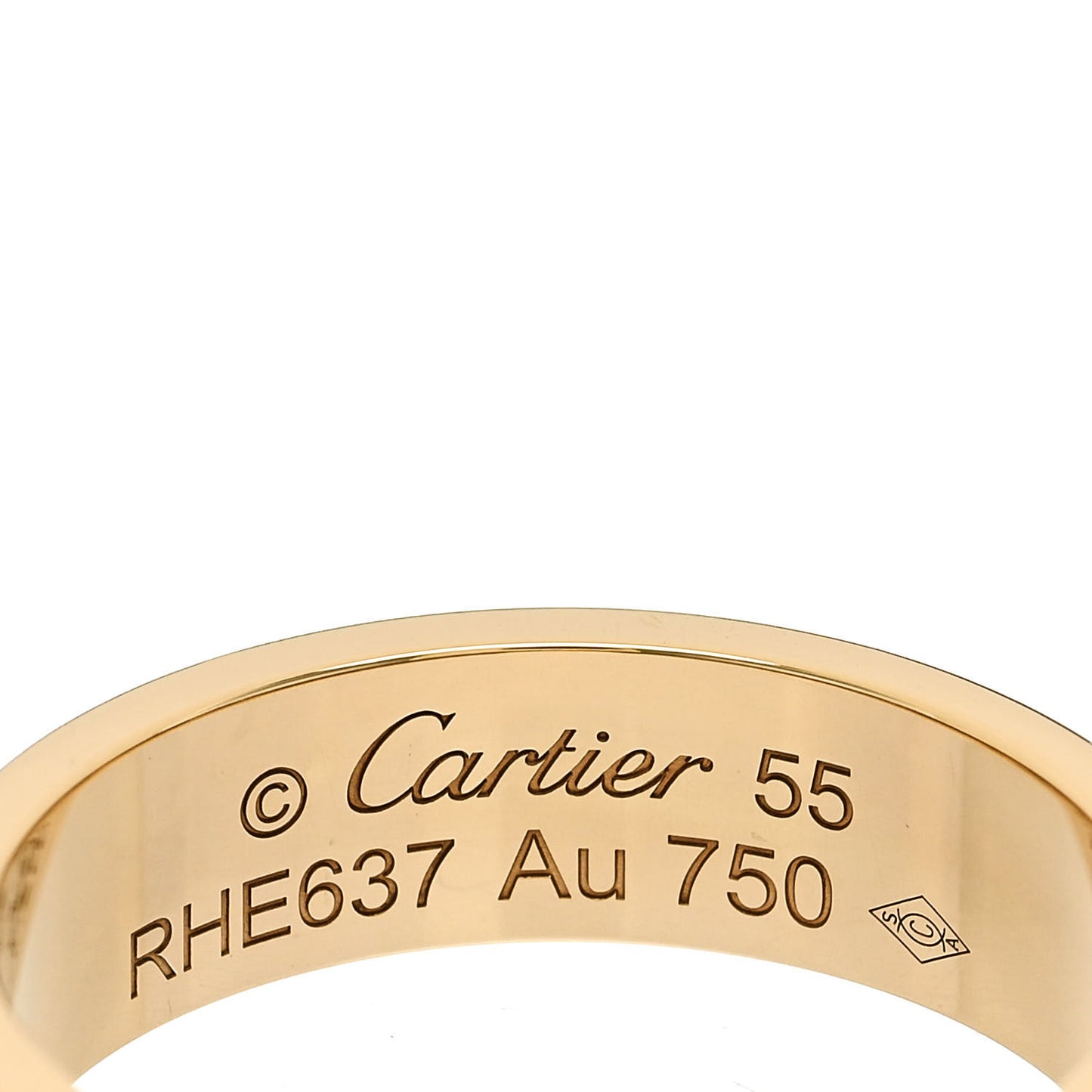 18K Yellow Gold 5.5mm LOVE Ring 55 7.25