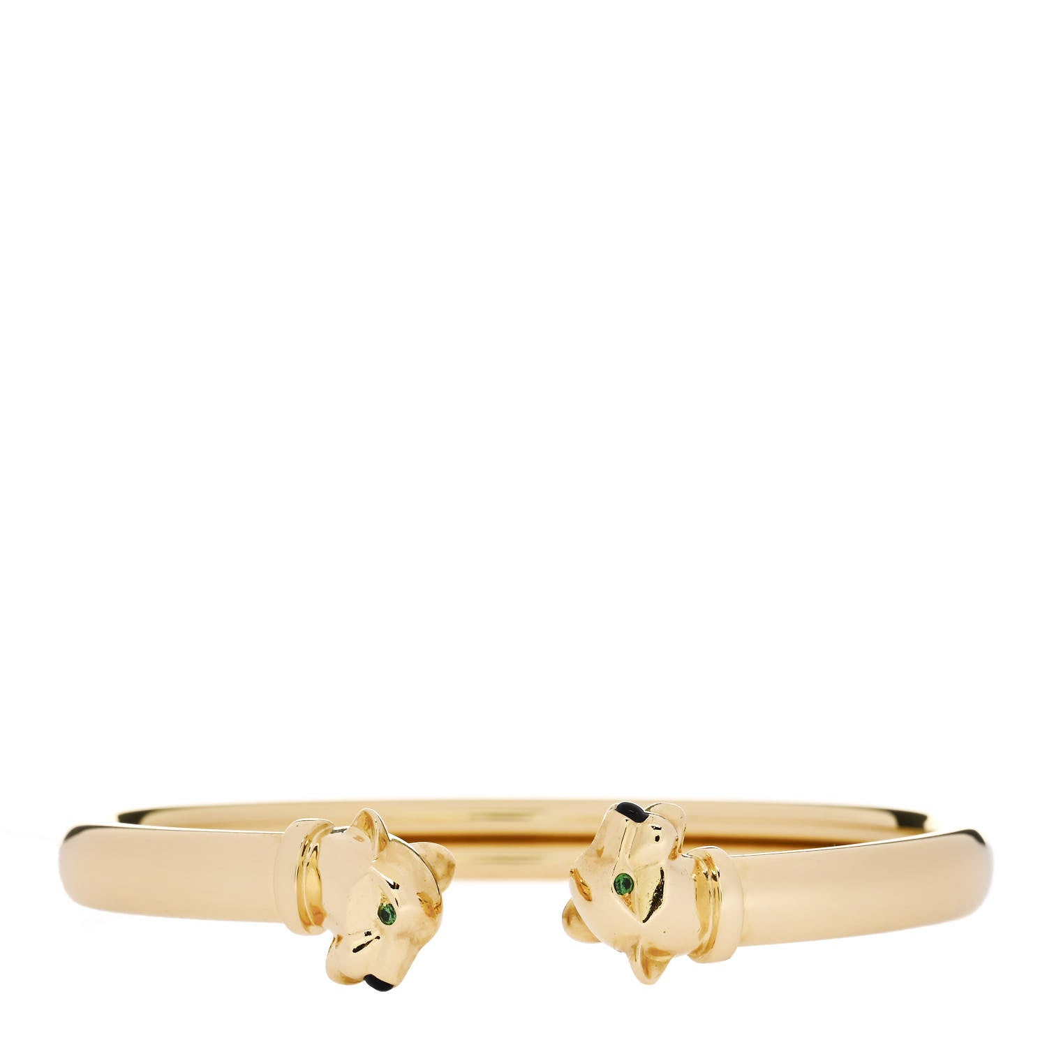 Cartier 18K Yellow Gold Tsavorite Garnet Onyx Panthere De Cartier Cuff Bracelet 17 1 of 3