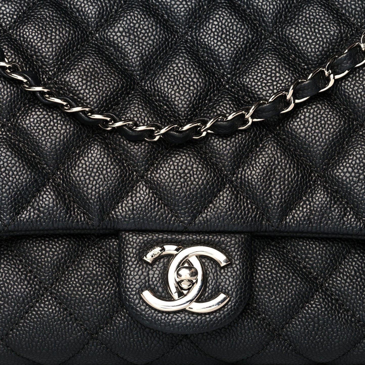 Caviar Quilted Jumbo Easy Flap Black