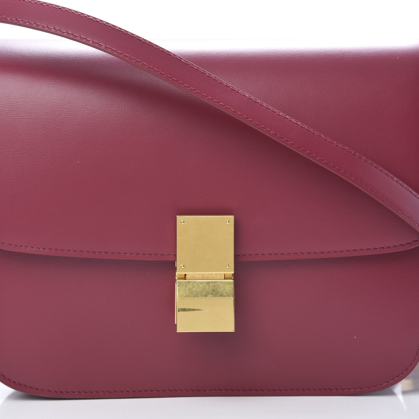 Box Calfskin Medium Classic Box Flap Bag Raspberry