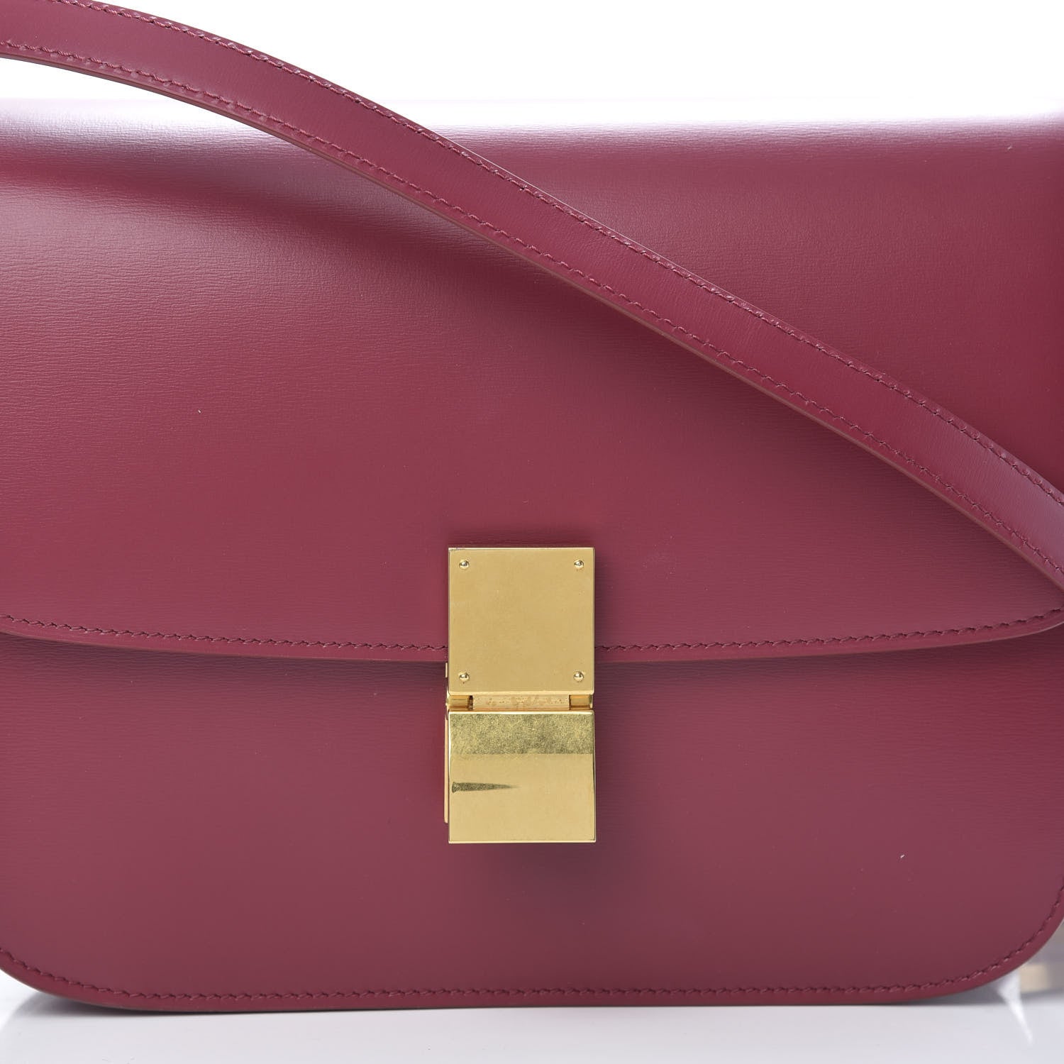 Celine Box Calfskin Medium Classic Box Flap Bag Raspberry 8 of 11