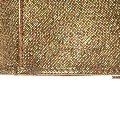 Prada Saffiano French Flap Compact Wallet Bronzo 7 of 7