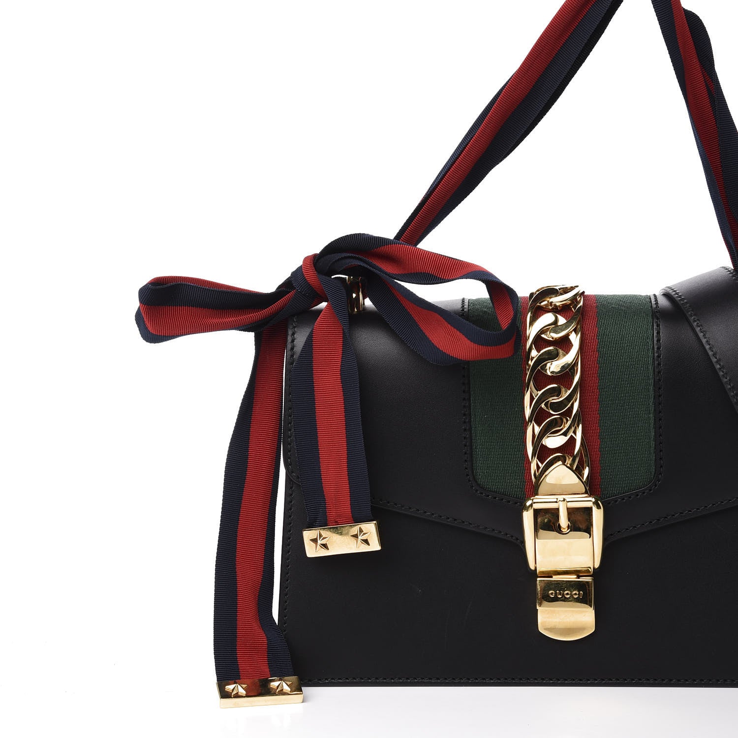 Gucci Calfskin Small Sylvie Shoulder Bag Black 12 of 13