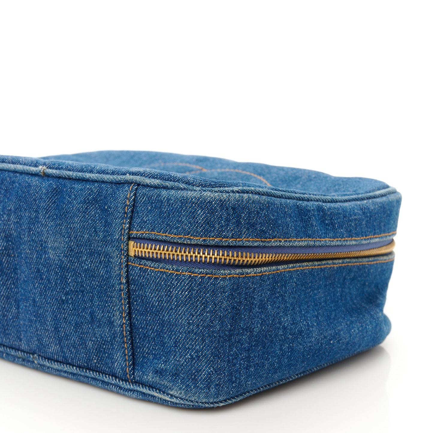 Denim Vanity Cosmetic Case Blue