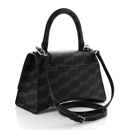 Balenciaga Coated Canvas BB Monogram Small Hourglass Top Handle Bag Black Grey 3 of 10