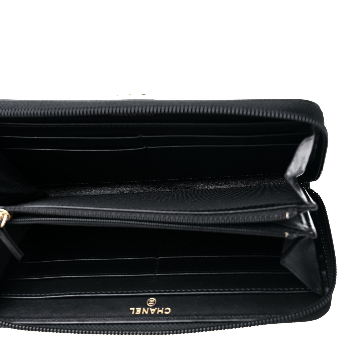 Chanel Caviar Quilted Boy Long Zip Around Wallet Black 5 of 11