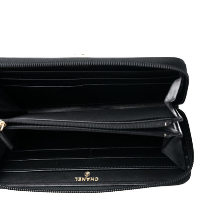 Chanel Caviar Quilted Boy Long Zip Around Wallet Black 5 of 11