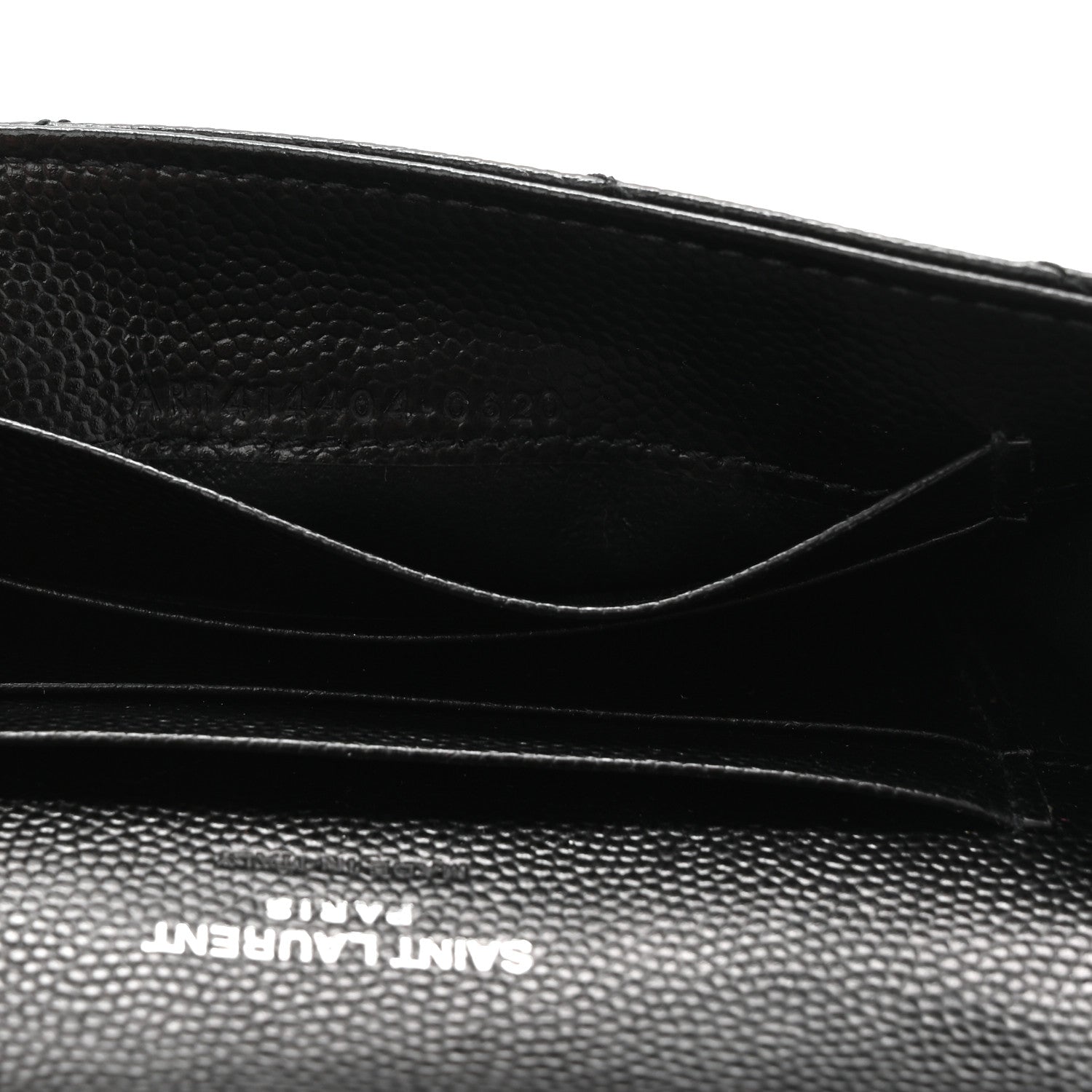 Saint Laurent Grain De Poudre Matelasse Chevron Small Monogram Envelope Wallet Black 7 of 8