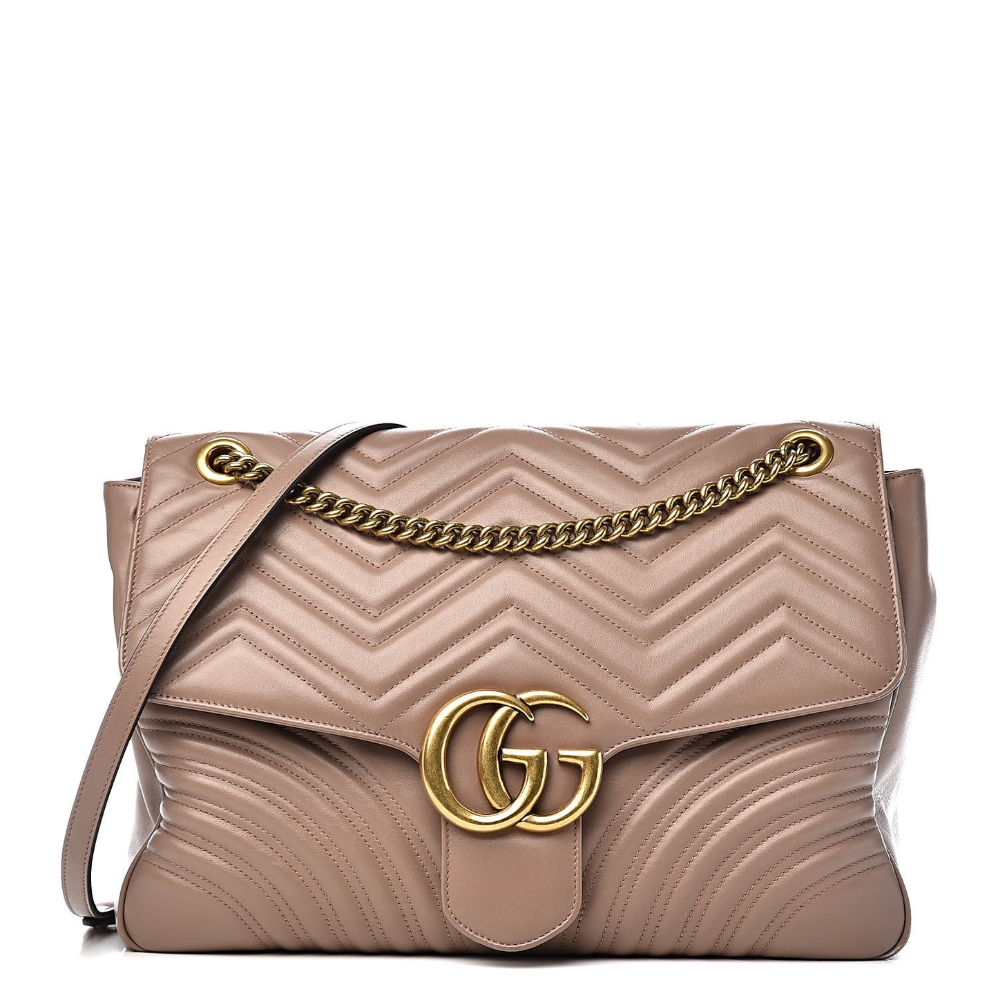 Calfskin Matelasse Large GG Marmont Shoulder Bag Porcelain Rose