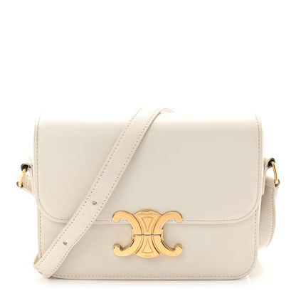 Celine Shiny Calfskin Teen Triomphe Arctic White 1 of 13