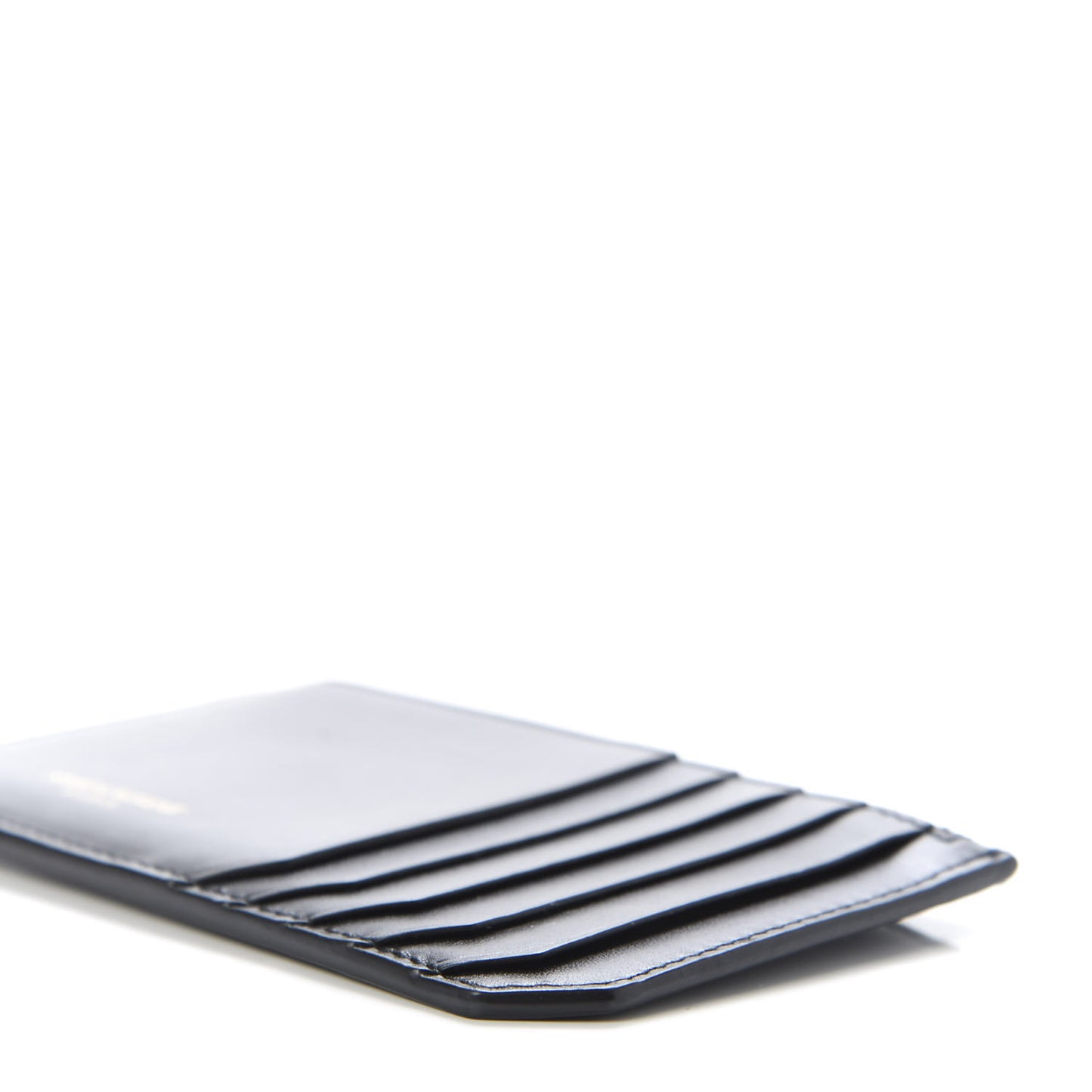 Calfskin 5 Fragments Zip Pouch Card Holder Black