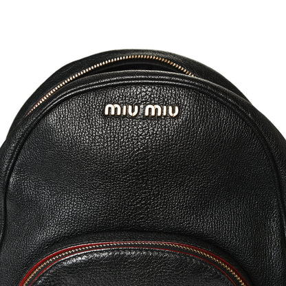 Miu Miu Goatskin Madras Backpack Black 19 of 24