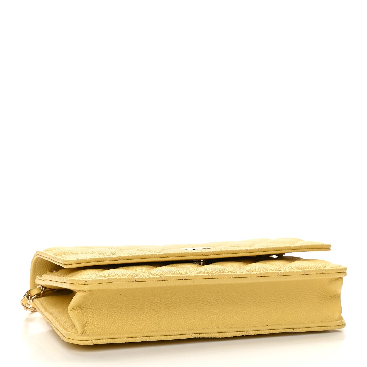 Caviar Quilted Tiny CC Wallet On Chain WOC Yellow