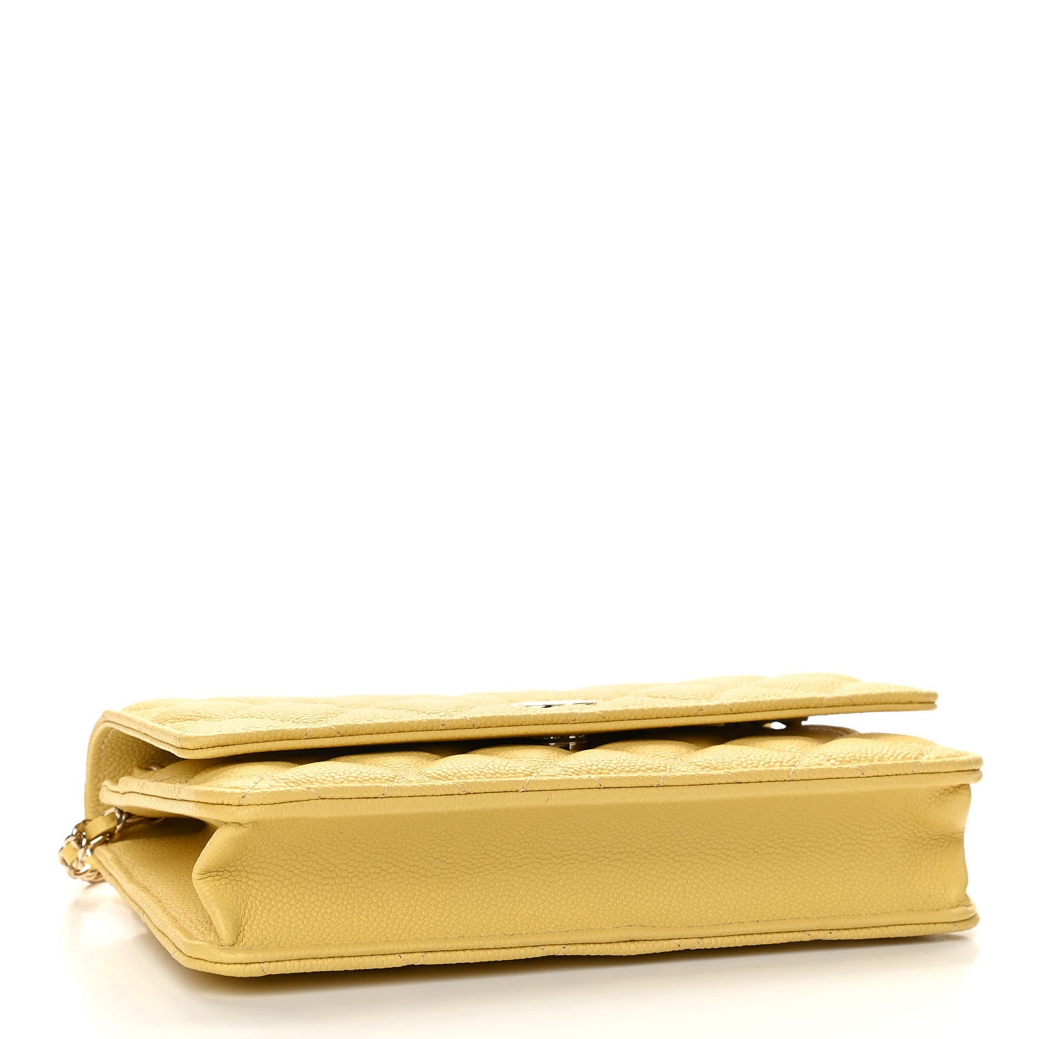 Chanel Caviar Quilted Tiny CC Wallet On Chain WOC Yellow 4 of 13