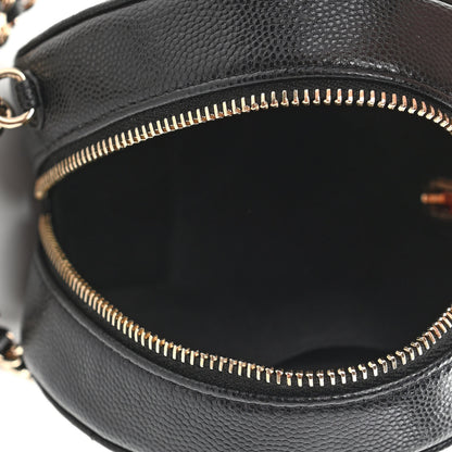 Chanel Caviar Quilted French New Wave Round Clutch With Chain Black 5 of 11