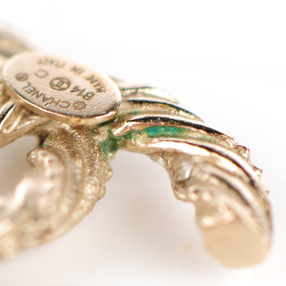 Chanel Crystal Twisted CC Earrings Gold 7 of 7