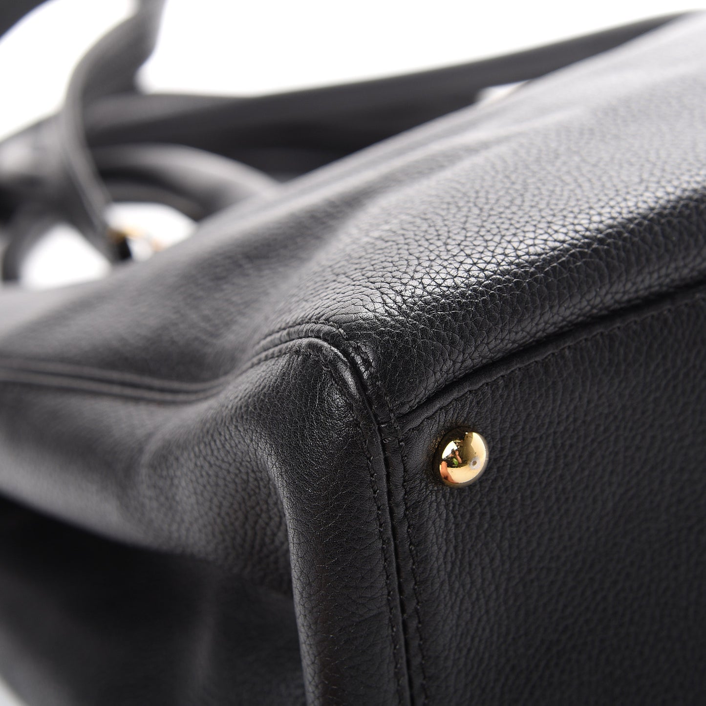 Calfskin Cerf Executive Shopper Tote Black