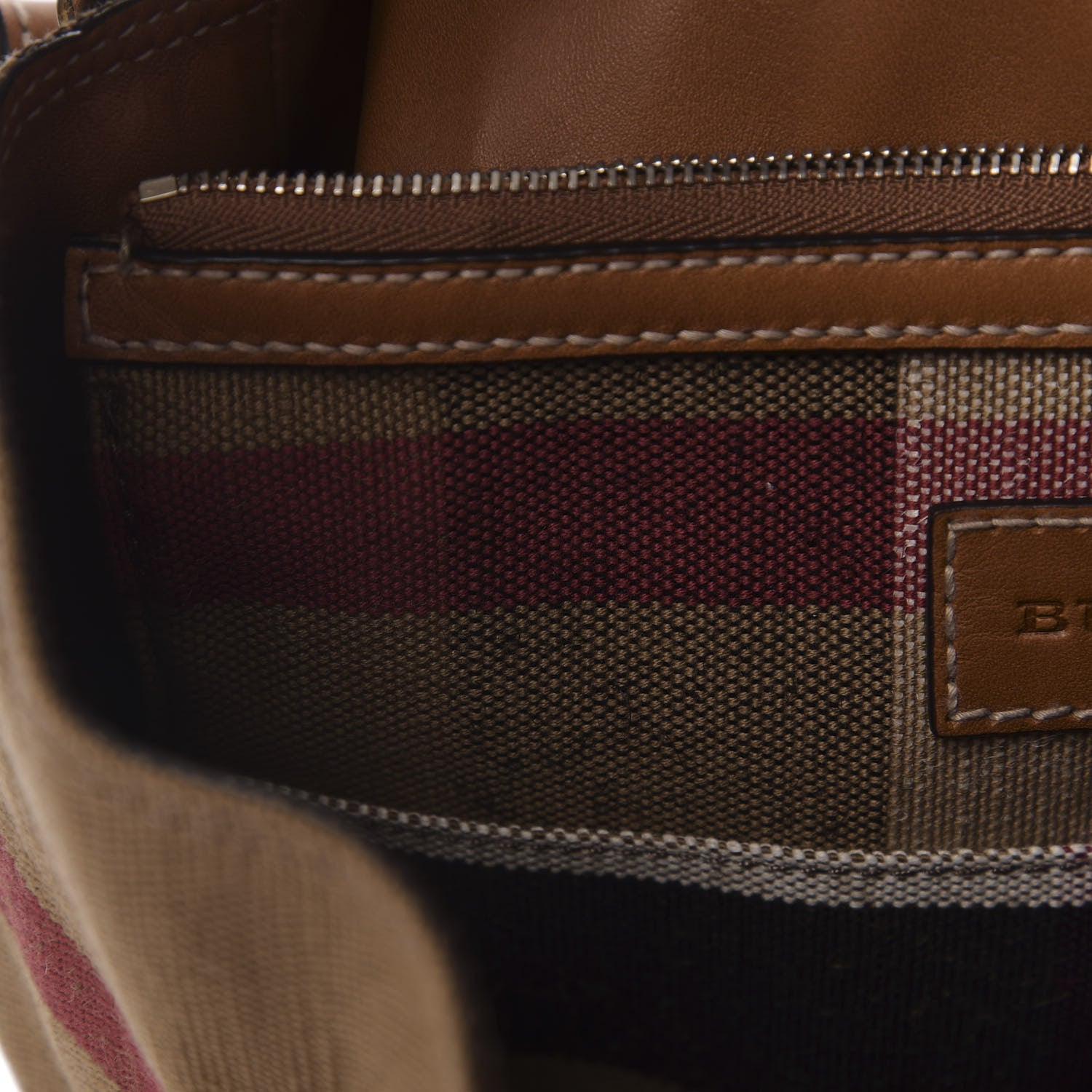 Burberry Canvas Mega Check Medium Ashby Hobo Saddle Brown 6 of 11