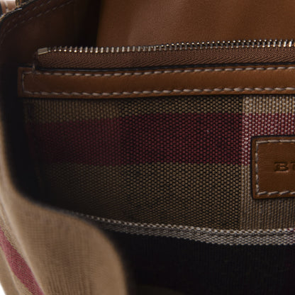Burberry Canvas Mega Check Medium Ashby Hobo Saddle Brown 6 of 11