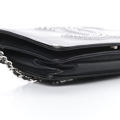 Chanel Patent Strass Wallet On Chain WOC Black 10 of 16